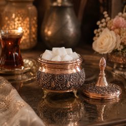 قندان مسی سه پایه گلدار (NF)