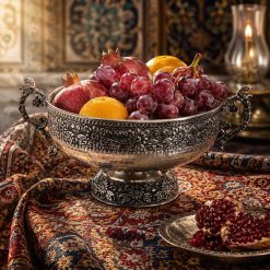 ظرف پذیرایی میوه خوری کروم گلدار مینیمال (NF)