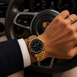 ساعت مردانه کاونت بند استیل طلایی صفحه مشکی (zz) کد W1247