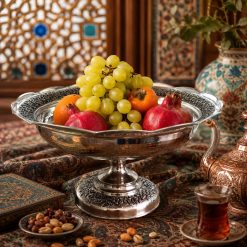 ظرف پذیرایی میوه خوری کروم طرح نازگل (NF)