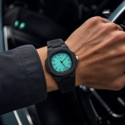 ساعت مردانه پتک فیلیپ ژنو مشکی صفحه فیروزهای کد W200