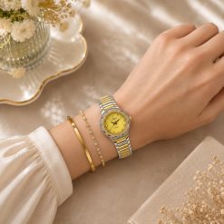 ساعت زنانه کاونت بند فلزی رنگ طلایی نقره‌ای (zz) کد W1275