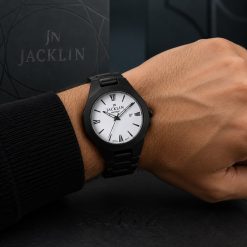 ساعت مردانه کلاسیک jacklin مشکی سفید JN-1399530M کد WF-007343
