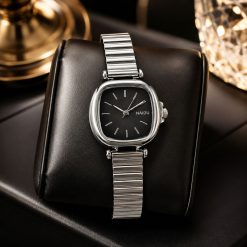 ساعت نایدو زنانه فلزی مربعی رنگ مشکی بند باز (zz) کد XRN-8028 (x)