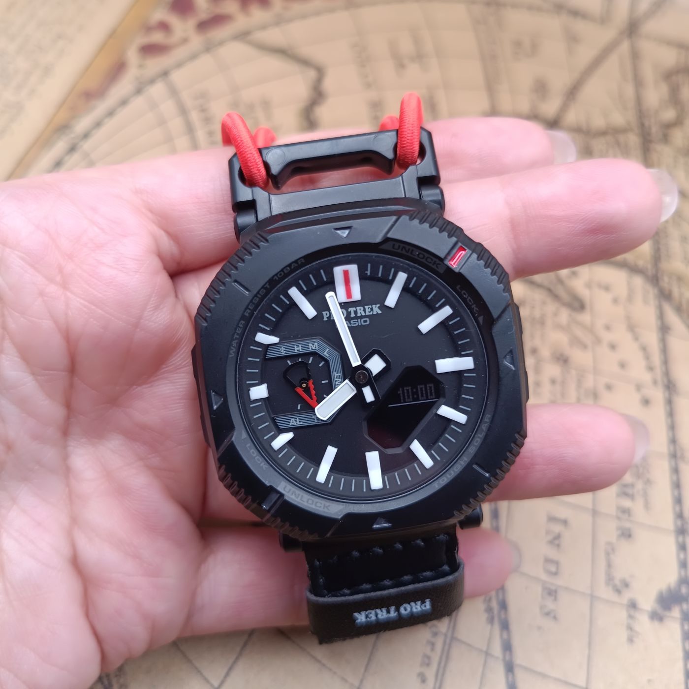 ساعت کاسیو مردانه بند کشی مدل Pro Trek | پروترک رنگ مشکی (e) کد XL-13267M - تصویر 3