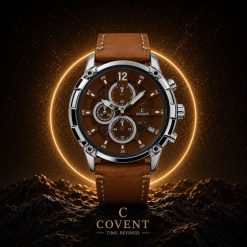 ساعت فلزی مردانه مدل کاونت Covent رنگ نقرهای-قهوهای (zz) کد GPZ-4717