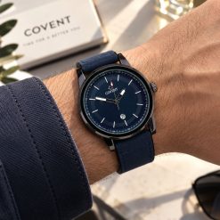 ساعت اسپرت مردانه کاونت رنگ سورمهای تیره بند طرح چرمی (zz) کد XMA-4754
