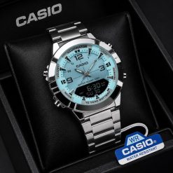ساعت مچی مردانه Casio | کاسیو مدل دو زمانه آبی روشن (zz) CR-D4699