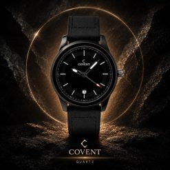 ساعت مچی مردانه تمام مشکی مدل کاونت با بند طرح چرمی (zz) کد XRN-4752