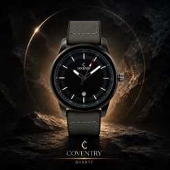 ساعت مچی مردانه مدل COVENT کاونت رنگ خاکستری بند طرح چرم (zz) کد 0023A-4749