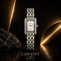 ساعت فلزی زنانه سیلور طلایی مدل COVENT کاونت صفحه سفید (zz) کد 0023A-4759