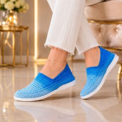 گیوه زنانه دست دوز دو رنگ ابی زیره ابری (R) کد G293