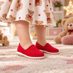 گیوه بچگانه و نوجوان دست دوز قرمز زیره آلن (R) کد G170