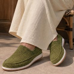 گیوه زنانه دست دوز سبز روشن زیره آلن (R) کد G136