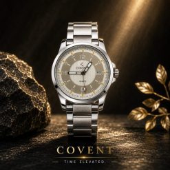 ساعت فلزی مردانه رنگ سیلور کرمی مدل COVENT | کاونت (zz) کد GPZ-4737 (x)