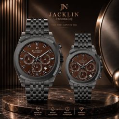 ساعت ست زنانه و مردانه جاکلین JN-1399567 Alba مشکی-قهوهای کد W1588