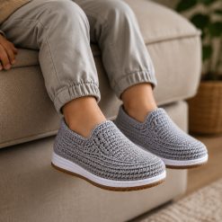 گیوه بچگانه و نوجوان دست دوز طوسی زیره آلن (R) کد G156