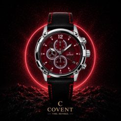 ساعت مچی مردانه بند طرح چرمی مدل کاونت Covent رنگ مشکی قرمز (zz) کد 0023A-4719