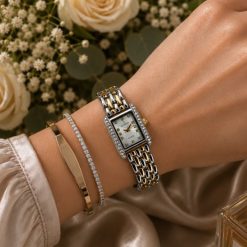 ساعت فلزی زنانه سیلور طلایی صفحه سیلور مدل کاونت (zz) کد CR-D4760