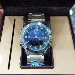 ساعت مردانه کاسیو دو زمانه صفحه آبی استیل (zz) کد 4702SX-L - تصویر 5