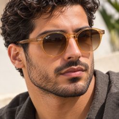 عینک آفتابی مردانه Rayban رنگ نسکافه ای کد GL002