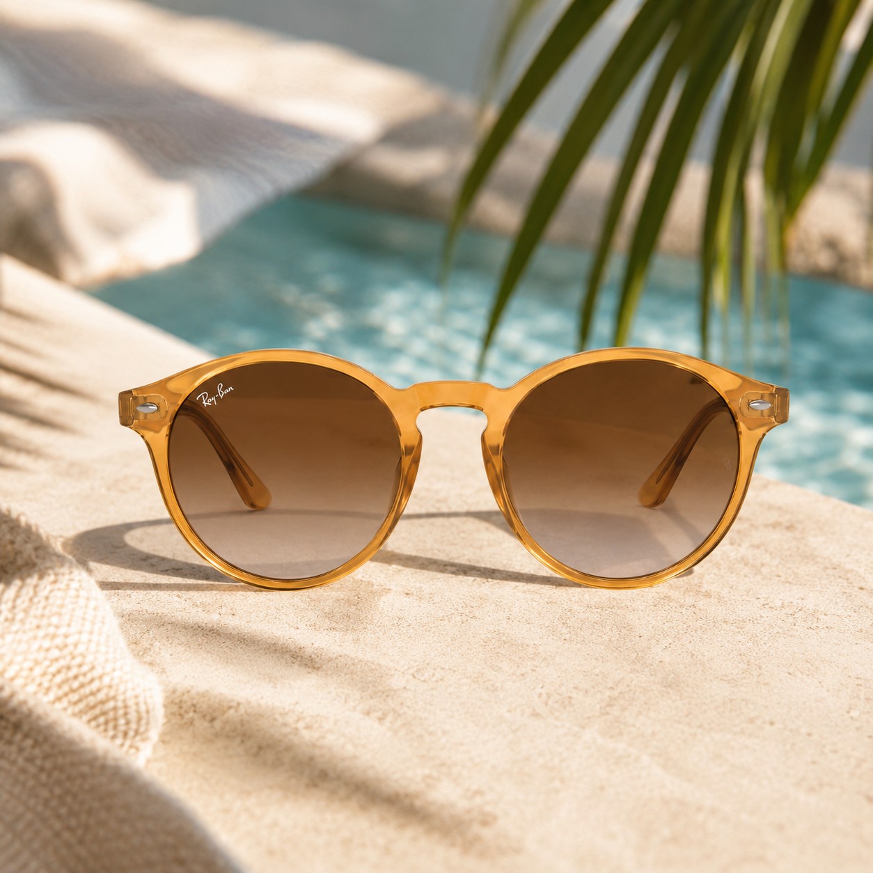 عینک آفتابی زنانه Rayban رنگ نسکافه ای کد GL001 - تصویر 2