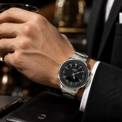 ساعت کاسیو مردانه بند سیلور صفحه مشکی مدل دو زمانه کد XMA-8197
