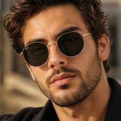 عینک آفتابی مردانه Rayban رنگ طلایی کد GL073