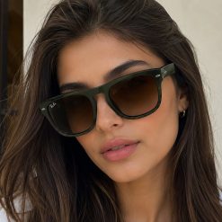 عینک آفتابی زنانه Rayban رنگ زرشکی سبز کد GL029