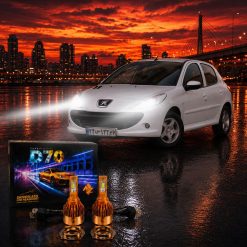 هدلایت MZM مدل D70 با پایه H1 مناسب نور بالا پژو 207 نیوفیس کد HL016