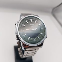ساعت Casio مردانه سیلور سبز مدل دو زمانه کد GPZ-8165 - تصویر 6
