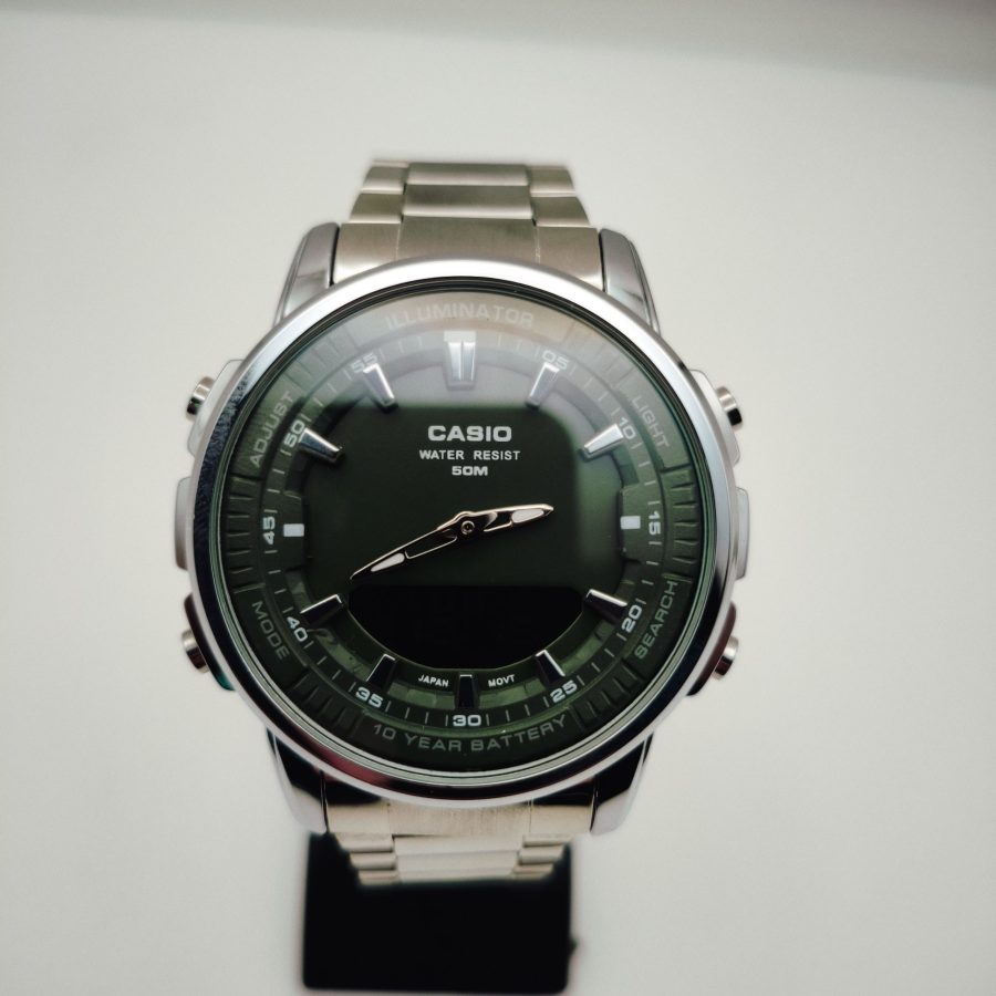 ساعت Casio مردانه سیلور سبز مدل دو زمانه کد GPZ-8165 - تصویر 16
