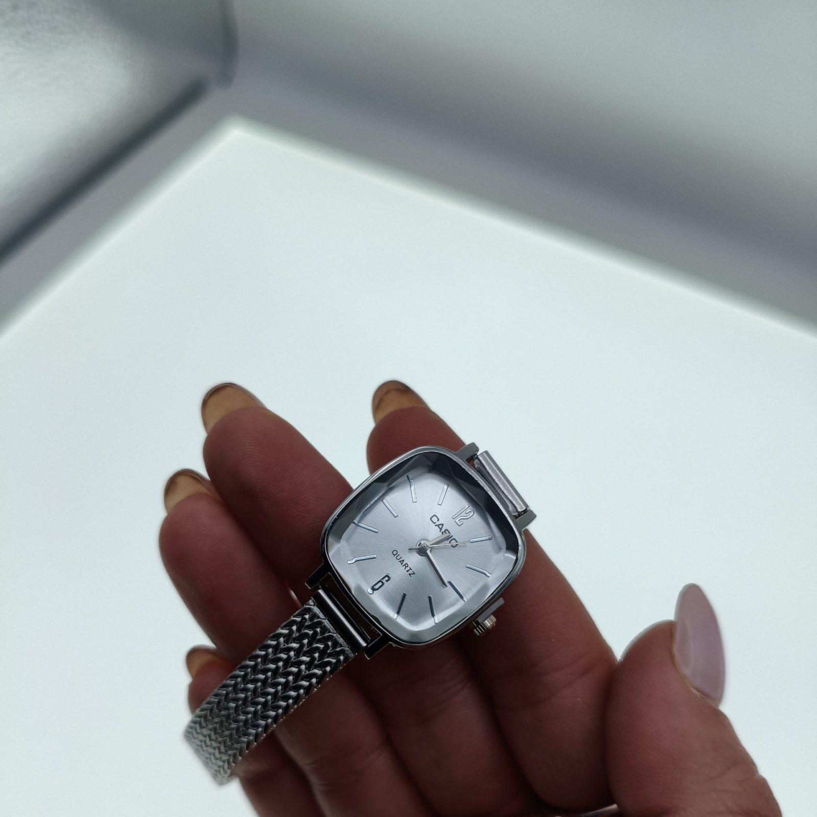 ساعت زنانه Casio | کاسیو بند حصیری مربعی رنگ silver - نقرهای (e) کد GPZ-8223 (x) - تصویر 8