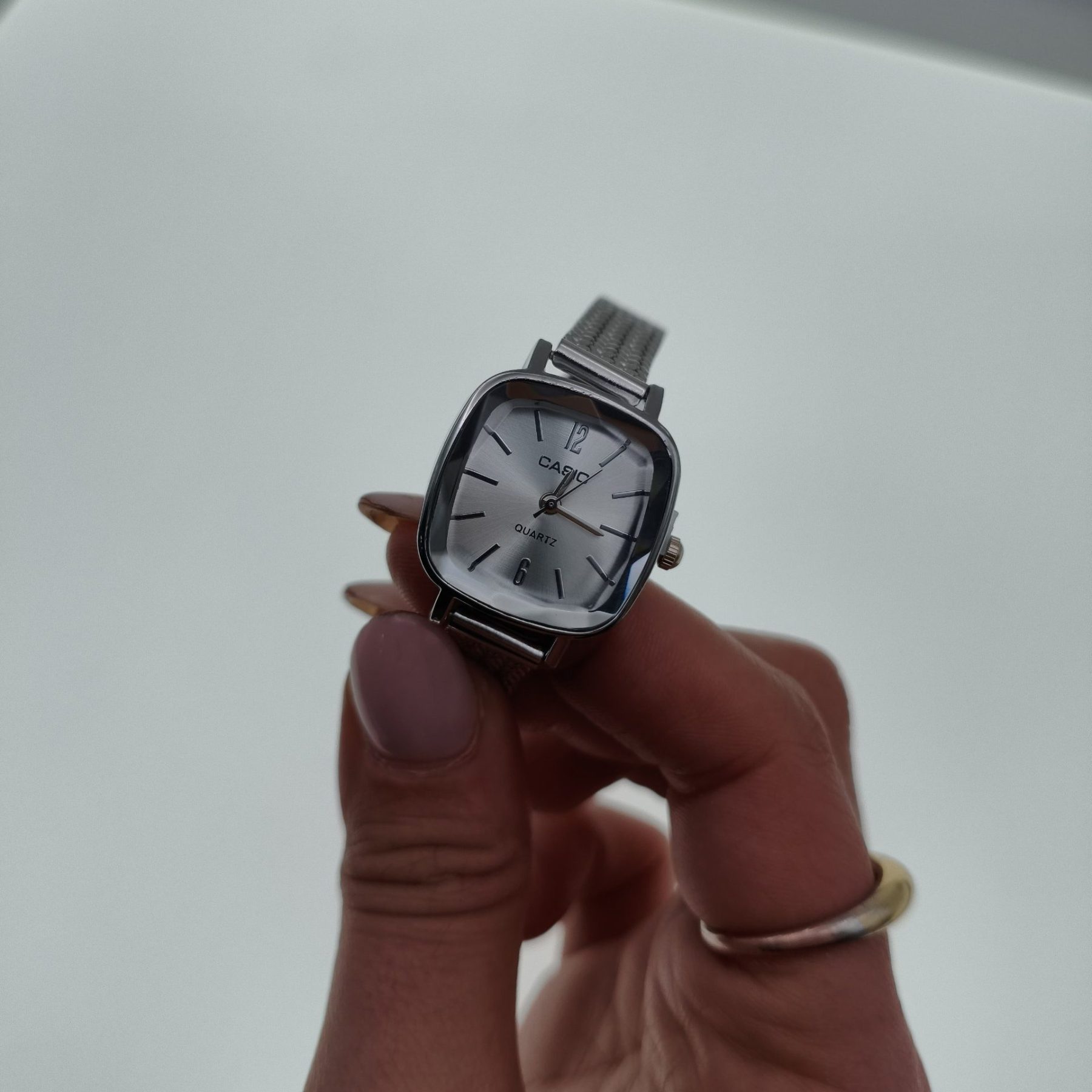 ساعت زنانه Casio | کاسیو بند حصیری مربعی رنگ silver - نقرهای (e) کد GPZ-8223 (x) - تصویر 7