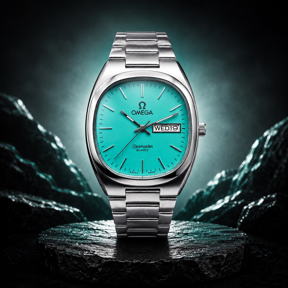 ساعت کلاسیک مردانه امگا سیمستر | Omega Seamaster مربع فیروزهای (ZZ) کد GPZ-4915