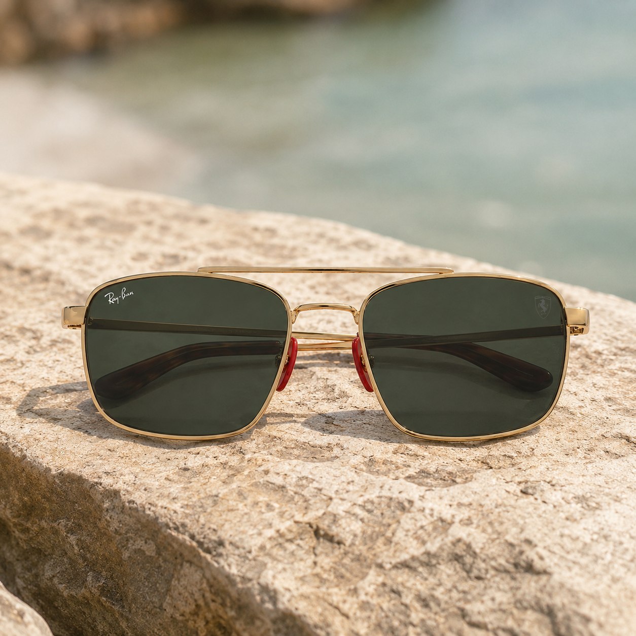 عینک آفتابی زنانه Rayban رنگ طلایی کد GL033 - تصویر 2