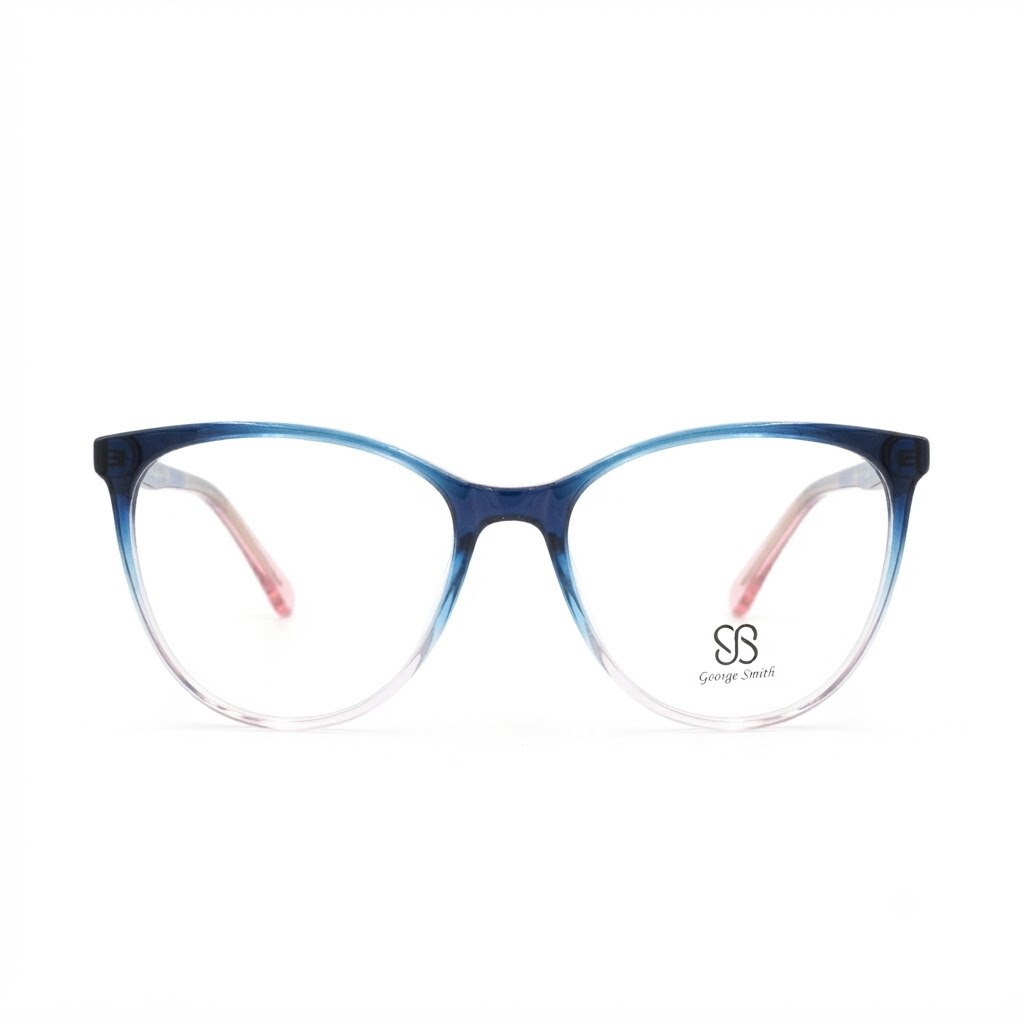 عینک طبی مردانه George Smith رنگ آبی و شفاف کد GL089 - تصویر 4