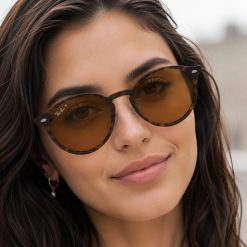 عینک آفتابی زنانه Rayban رنگ قهوهای پلنگی کد GL004