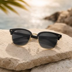 عینک آفتابی مردانه Rayban رنگ مشکی طلایی کد GL050 - تصویر 3