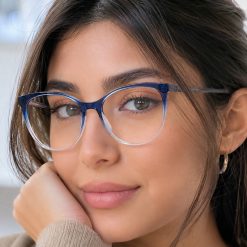 عینک طبی زنانه George Smith رنگ آبی و شفاف کد GL090