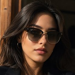 عینک آفتابی زنانه Rayban رنگ مشکی طلایی کد GL049