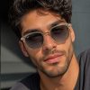 عینک آفتابی مردانه Rayban رنگ طلایی شفاف کد GL054