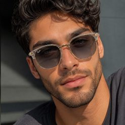 عینک آفتابی مردانه Rayban رنگ طلایی شفاف کد GL054