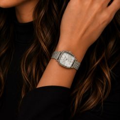 Alternative view of ساعت Casio زنانه مربعی بند حصیری نقره‌ای (e) کد 8234SX-L