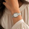 ساعت Casio زنانه مربعی بند حصیری نقره‌ای (e) کد 8234SX-L