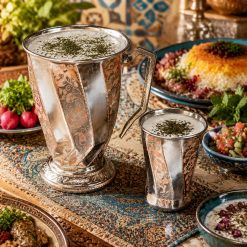 سرویس پارچ و لیوان کروم تراش طرح پیچی (NF)
