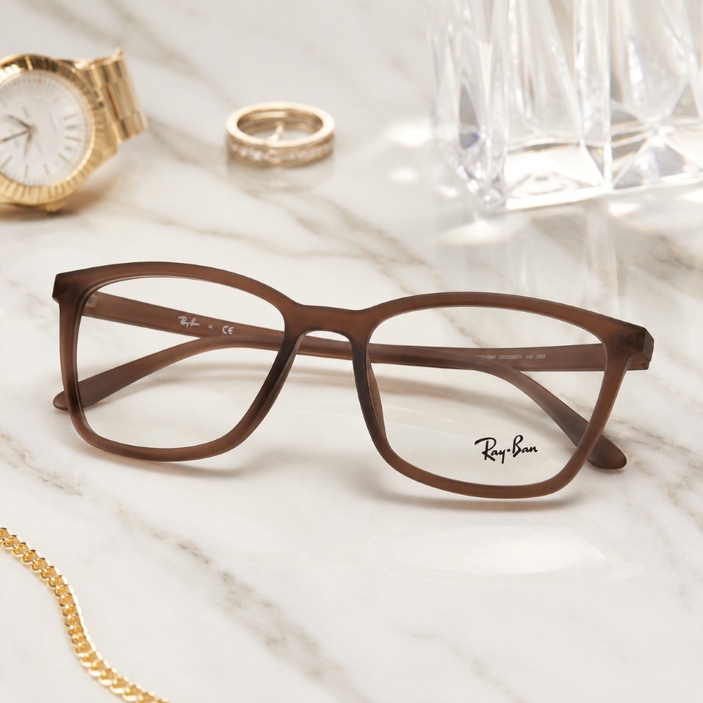 عینک طبی مردانه Rayban رنگ قهوه ای کد GL107 - تصویر 3