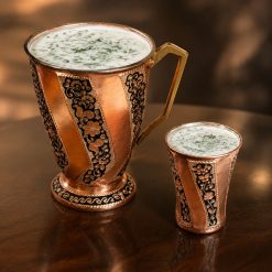 Alternative view of سرویس پارچ و لیوان مسی نقره‌کوبی طرح پیچی (NF)