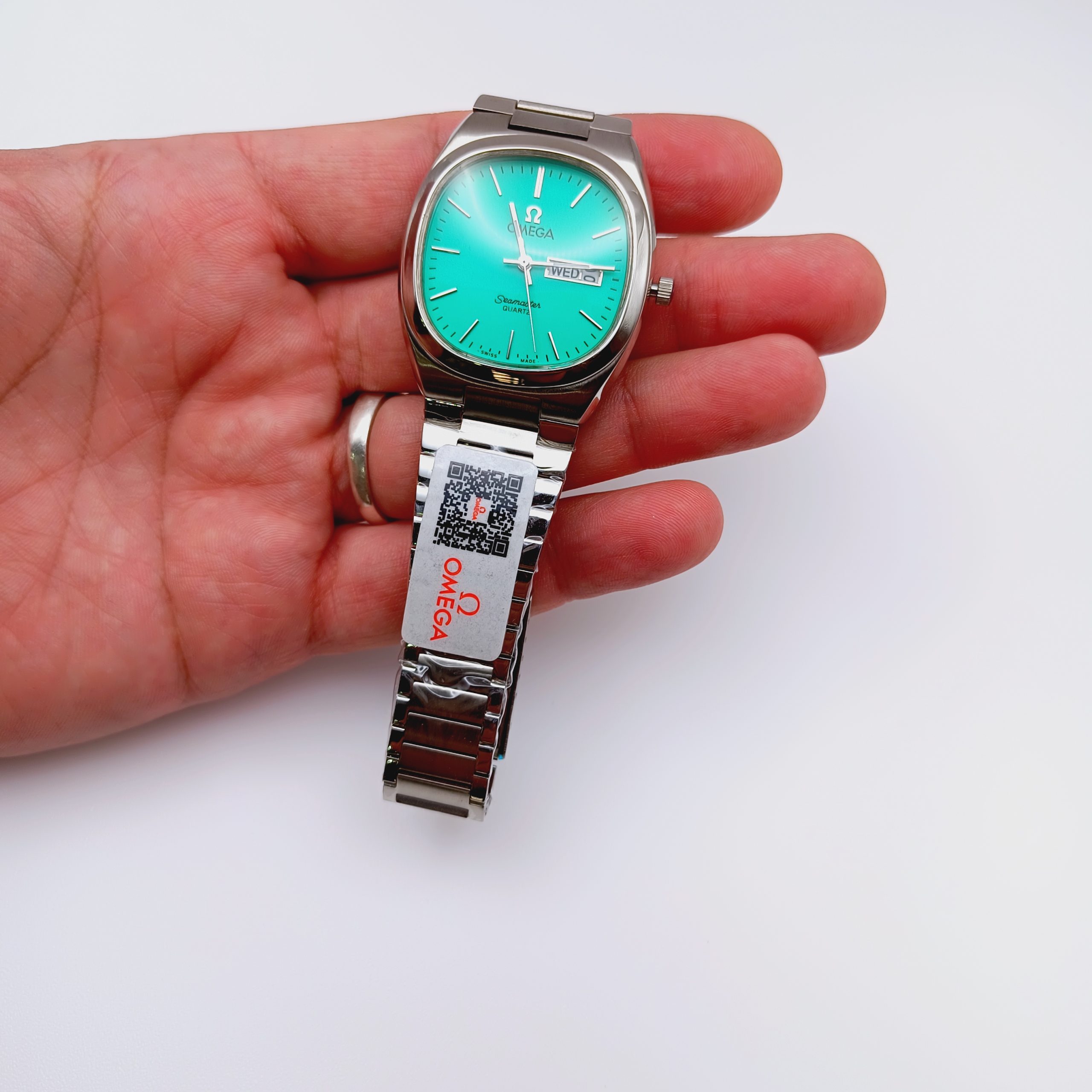 ساعت کلاسیک مردانه امگا سیمستر | Omega Seamaster مربع فیروزهای (ZZ) کد GPZ-4915 - تصویر 11