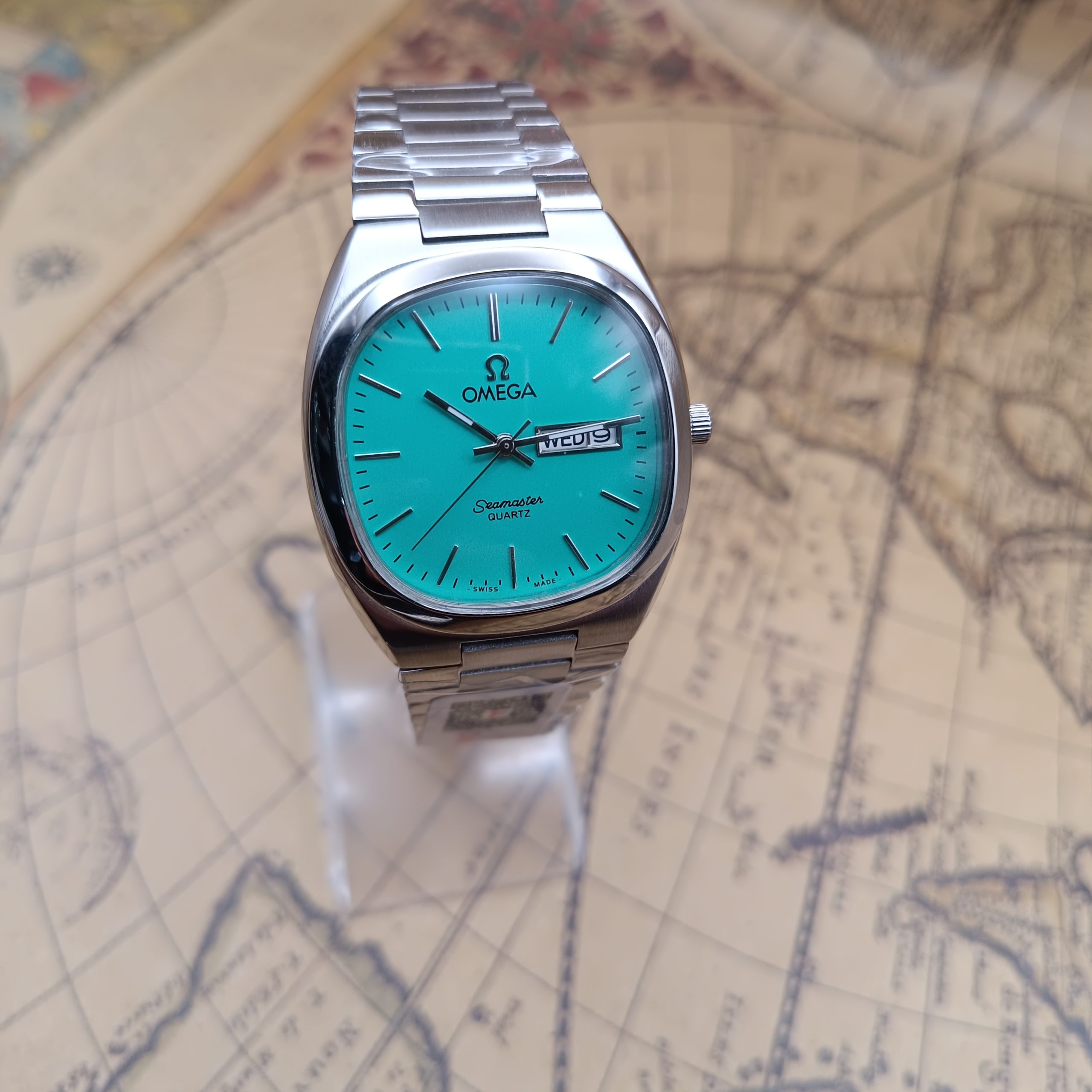 ساعت کلاسیک مردانه امگا سیمستر | Omega Seamaster مربع فیروزهای (ZZ) کد GPZ-4915 - تصویر 12